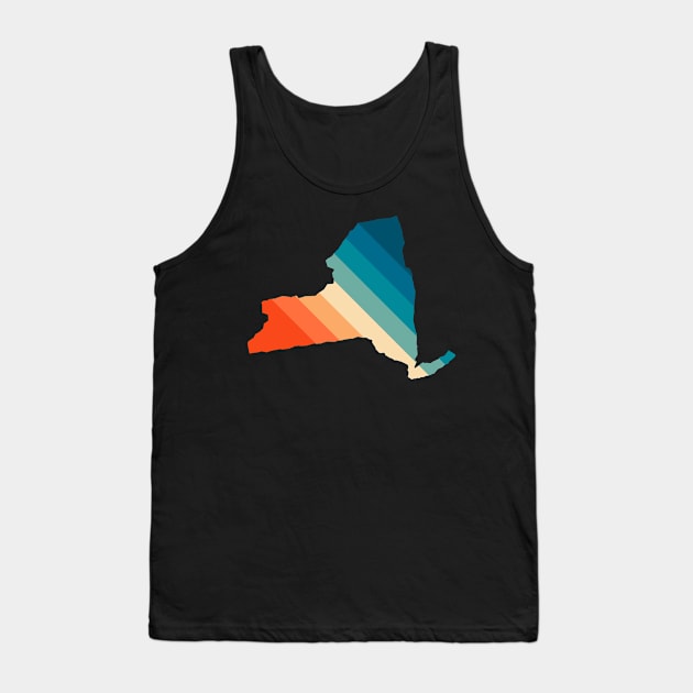 New York State Retro Map Tank Top by n23tees